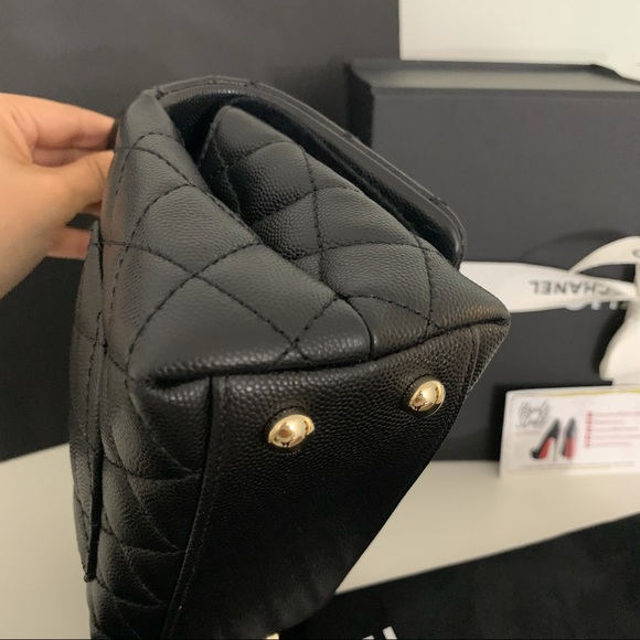 NEW 20K Chanel Mini Coco Handle Flap Black Caviar - Picture 3 of 10